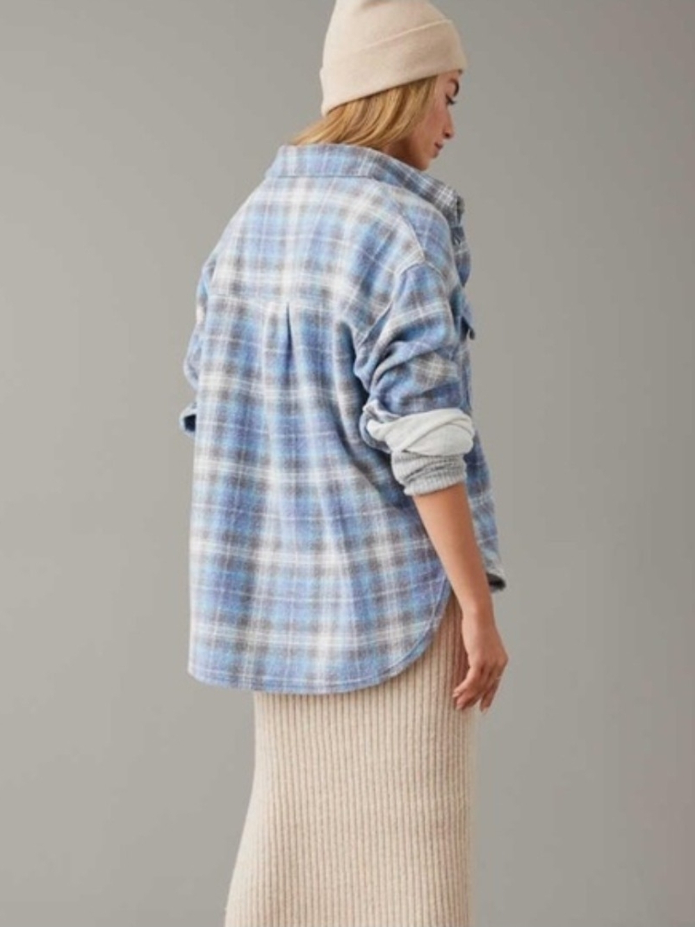 American EAGLE Plaid Button-Front Shacket - Women's - Picture 3 of 3